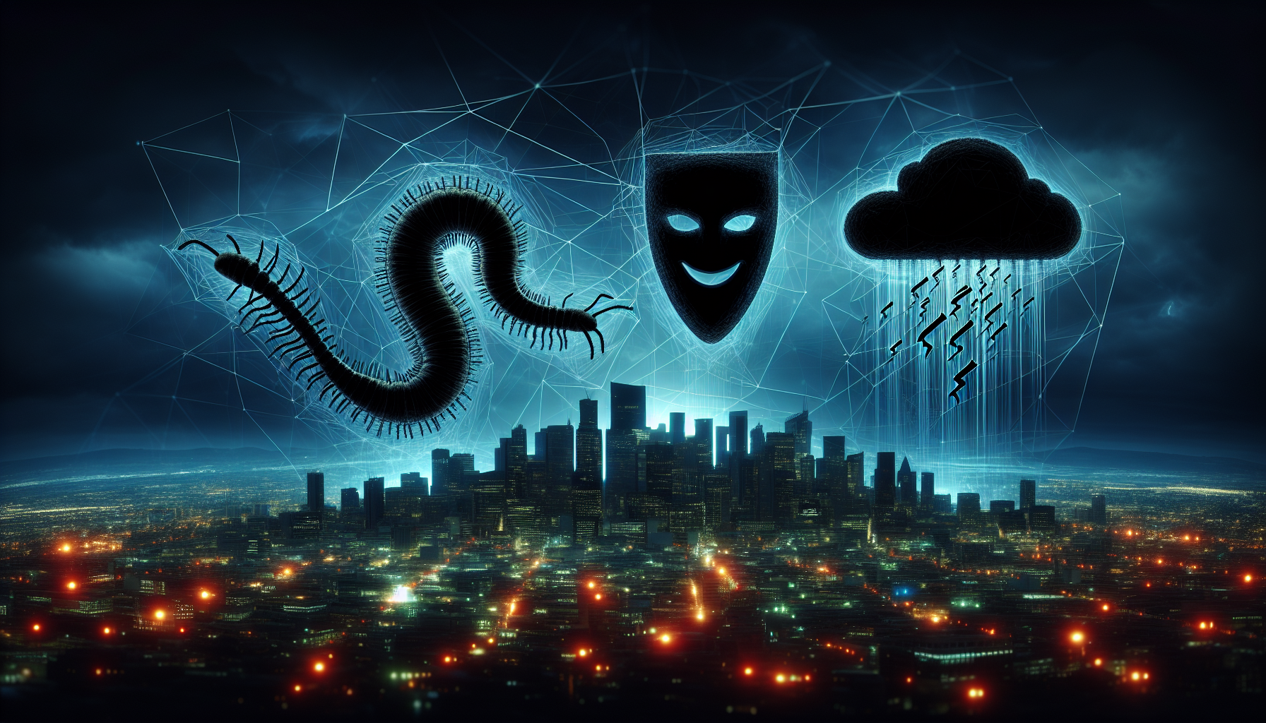 Illustration of various cyber threats