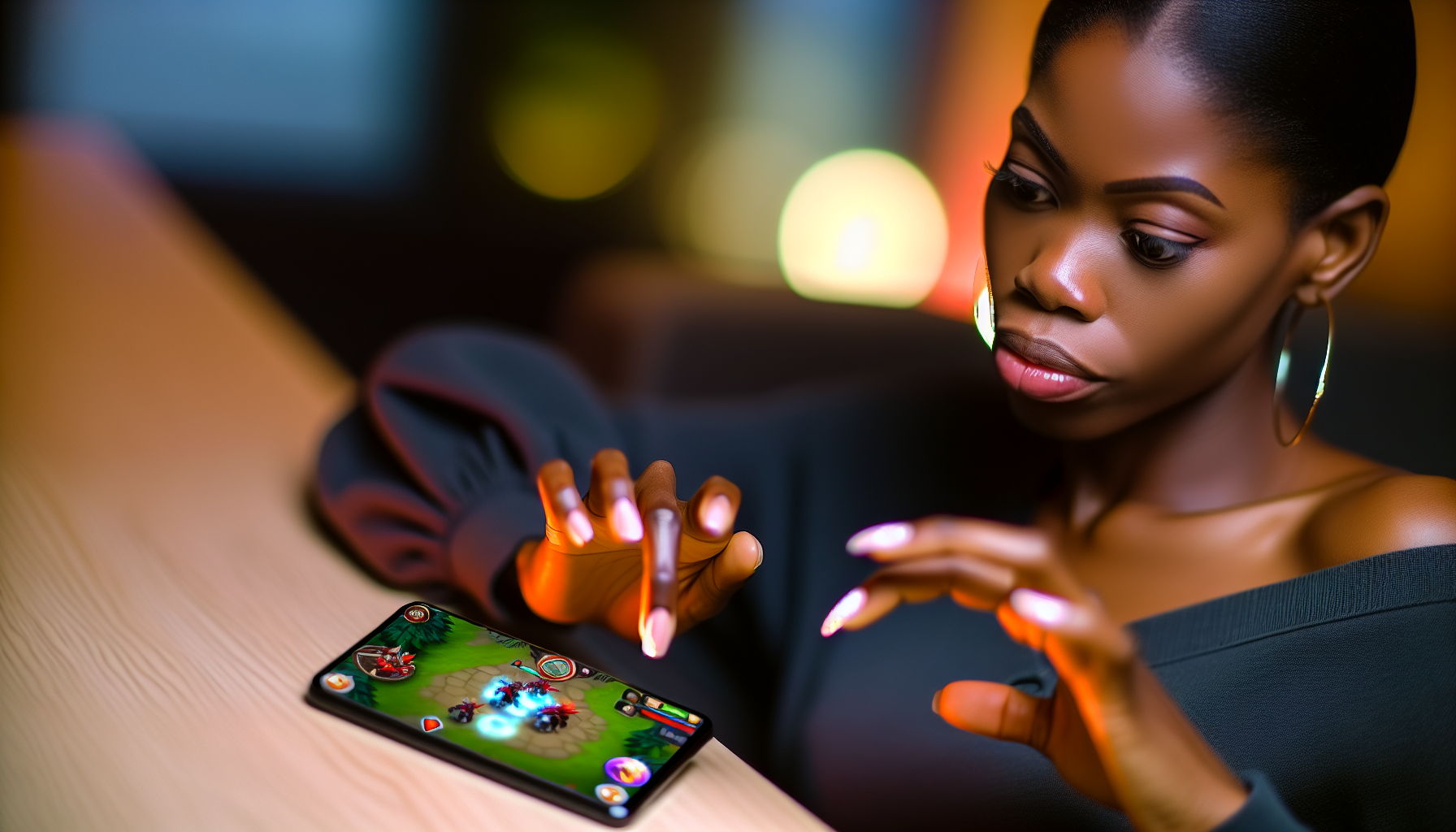 A person playing a mobile game to earn money